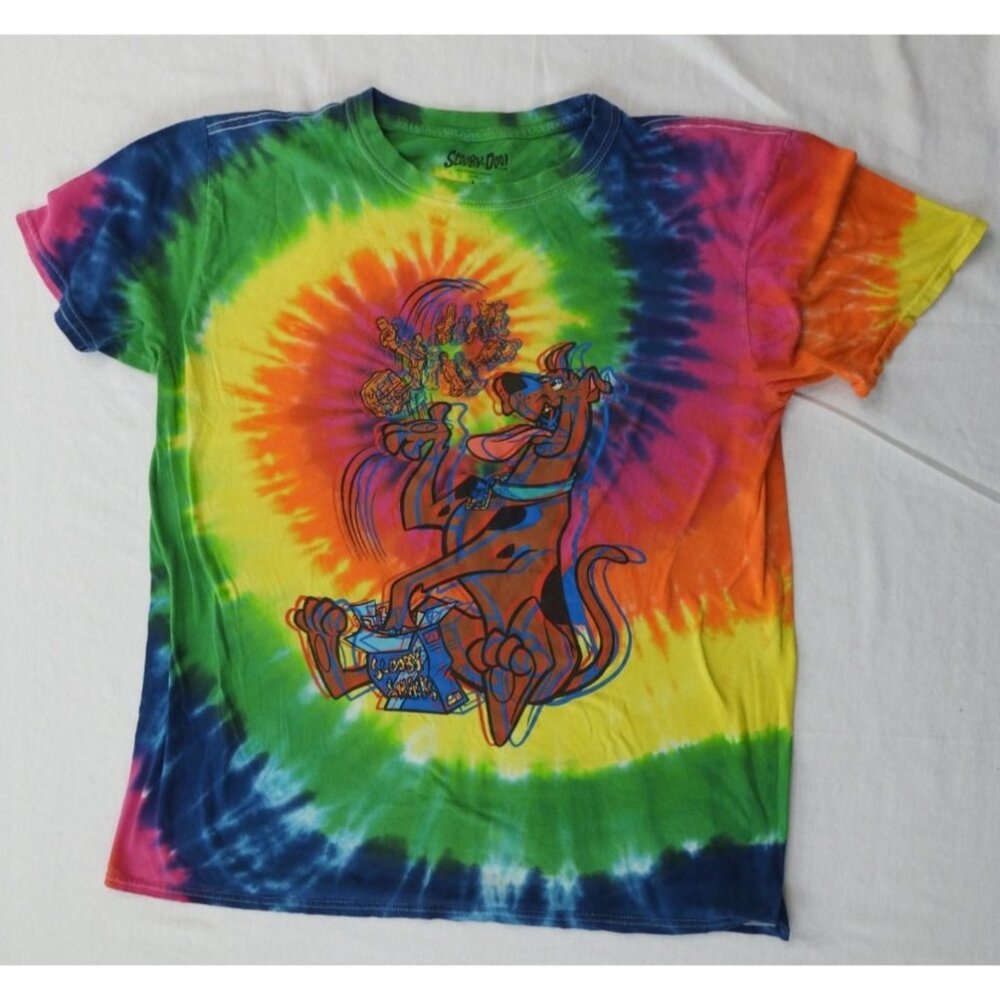 Vintage Scooby-Doo Tie Dye T-Shirt Rainbow Psychedelic Cartoon Graph Men's Sz L